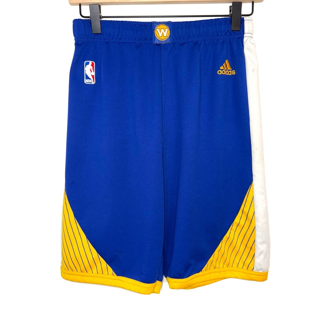 Adidas Boys Golden State Warriors Shorts LARGE 14-16 Blue Basketball Authentic